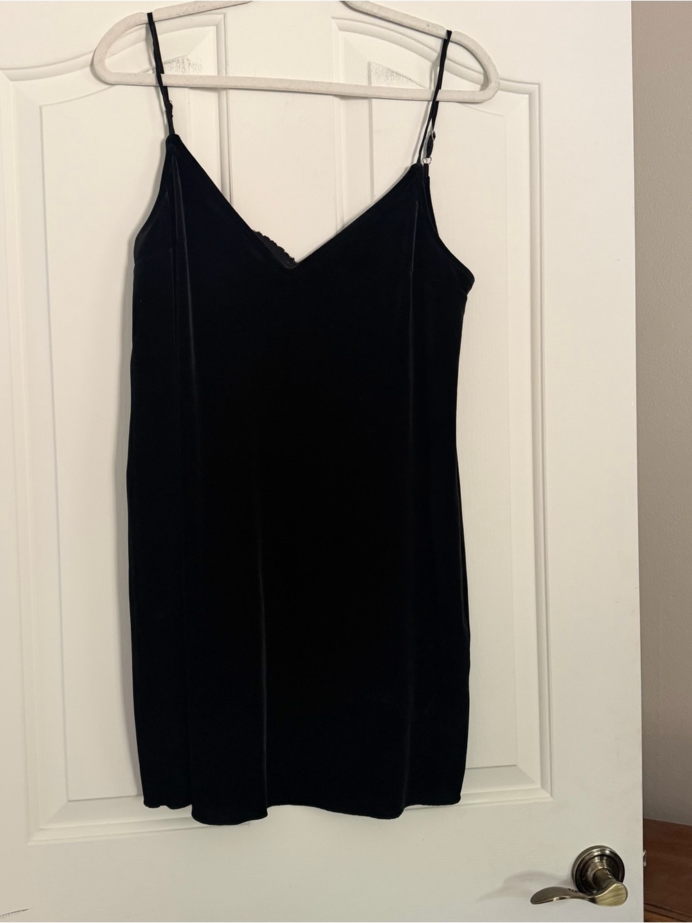 Abercrombie & Fitch Black Velvet Lace Slip Dress M